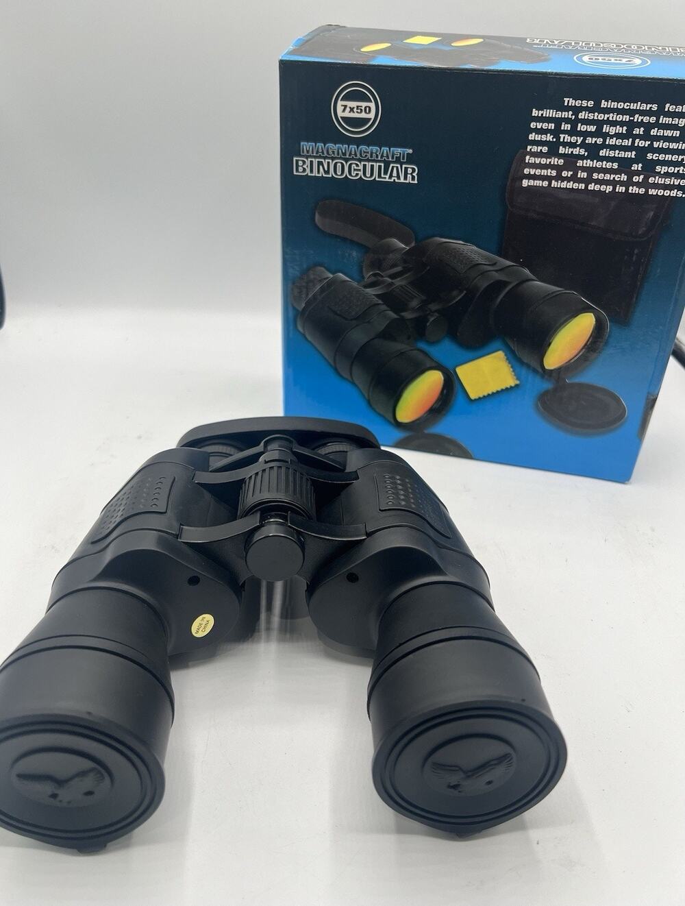 Magnacraft 7x50 Binoculars with Case Cloth Caps Ruby Coated Lens #G08